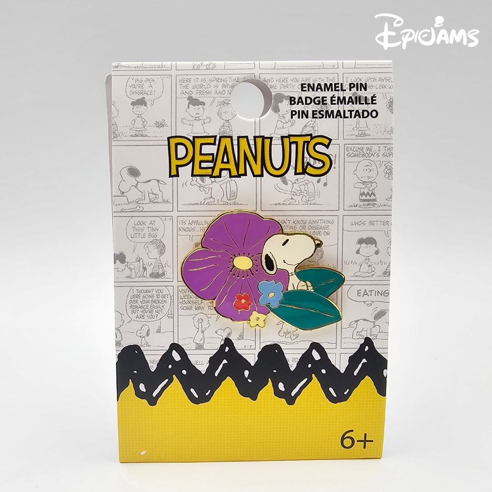 Loungefly Peanuts Snoopy Purple Blossom Floral Enamel Pin New